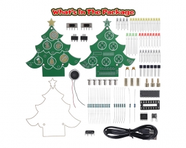 ICSTATION Christmas Tree Soldering Project, Musical Xmas Tree Soldering Practice Kit With Colorful Light, DIY Electronic Kit for School Home Learning Xmas Decoration & Gifts